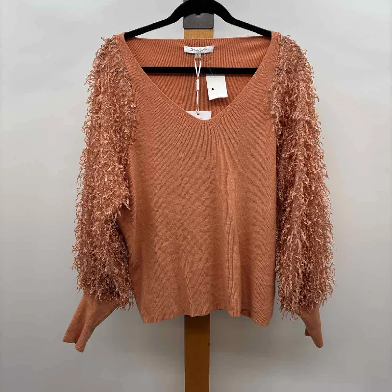 Sioni Women's Size XL Peach Textured Sweater