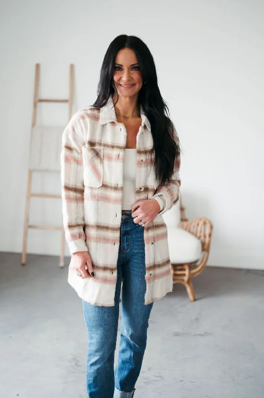 Stefanie Brushed Plaid Shacket