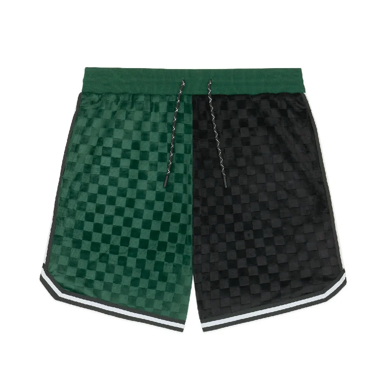 Embossed Checker Velour Shorts