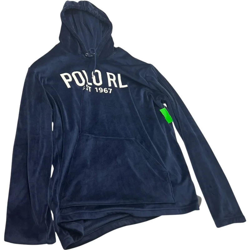 Sweatshirt Hoodie By Ralph Lauren In Navy, Size: L