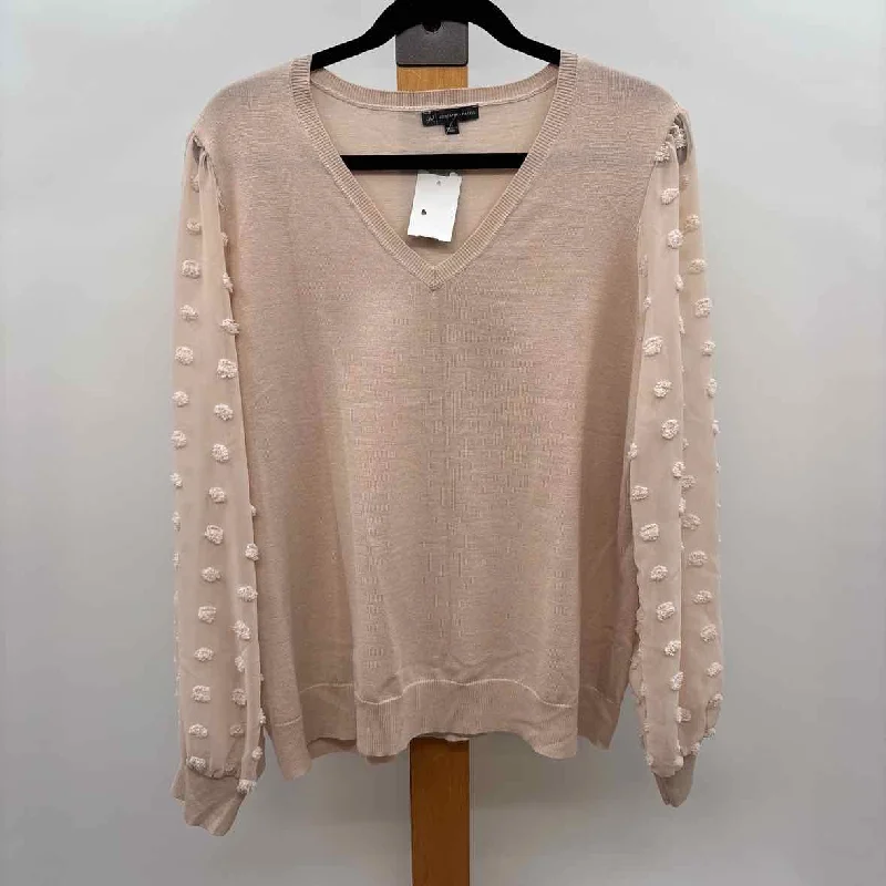 Adrianna Papell Women's Size XL Blush Solid Sweater