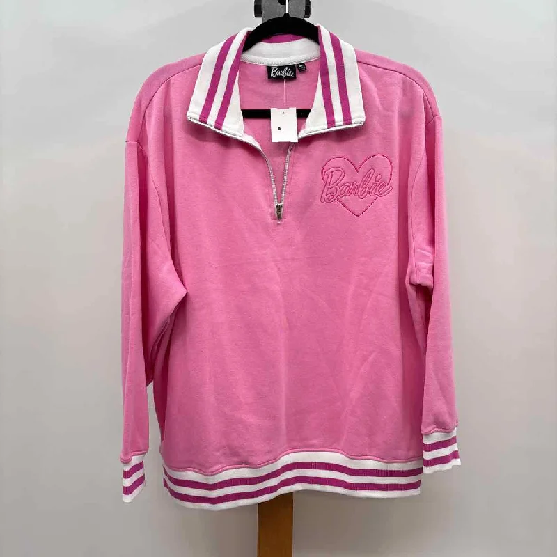 Barbie Women's Size XL Pink Solid Long Sleeve Shirt