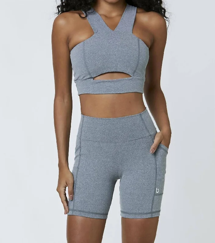 Penelope Active Sports Bra In Grey