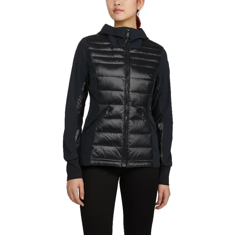 Pajar Women's Cressy Mixed Media Channel Quilted Stretch Puffer