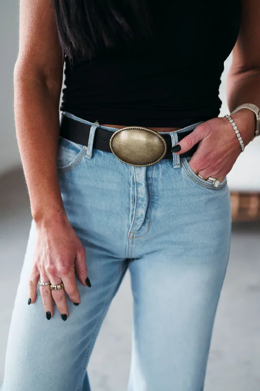 Western Oval Buckle Belt