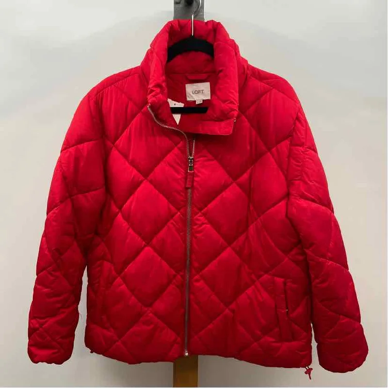 Loft Women's Size M Red Quilted Jacket