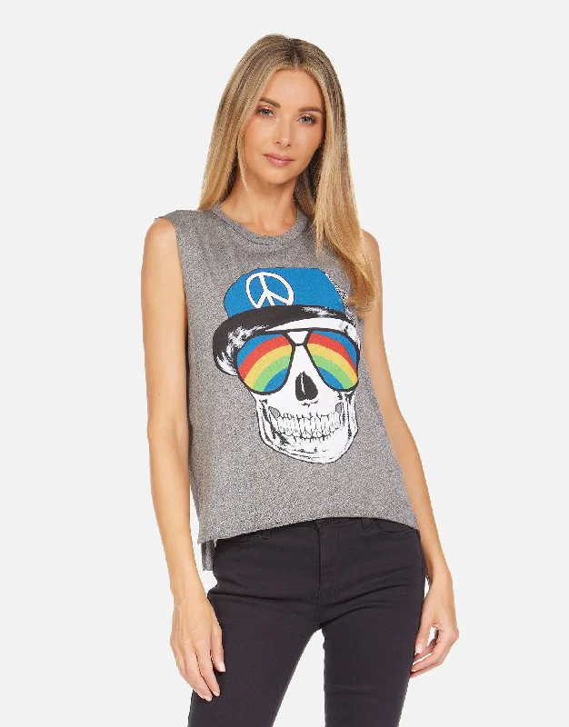 Kinzington Rainbow Peace Skull