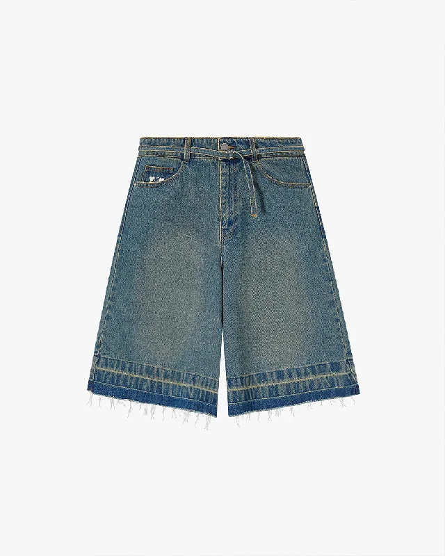 OLD BAGGY DENIM SHORTS BLUE