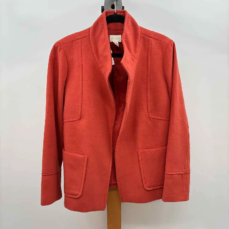 Chico's Women's Size L Orange Solid Jacket