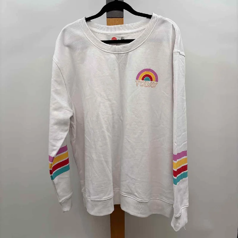 Today Show Women's Size xxxl White Rainbow Sweatshirt