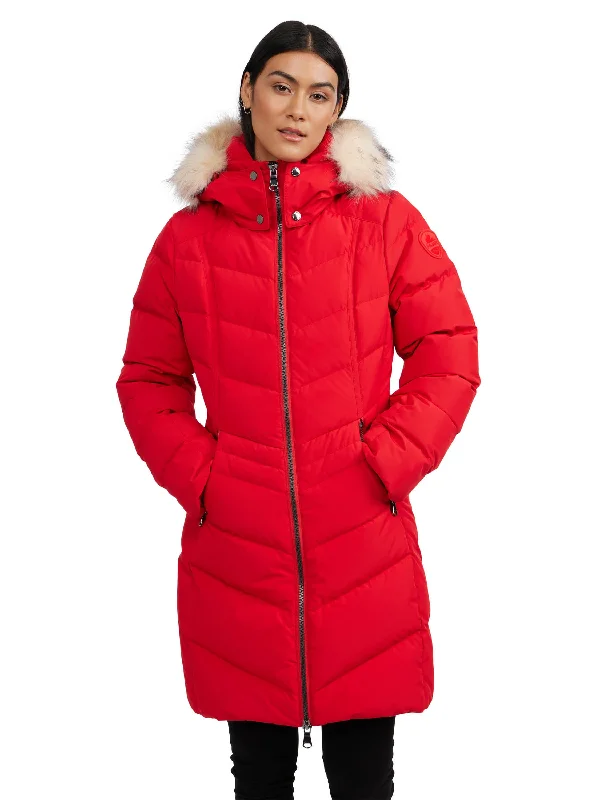 Pajar Women's Pajar Women’s January Down Chevron Puffer with Detachable Hood Fur