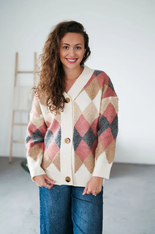 Tricia Argyle Pattern Cardigan