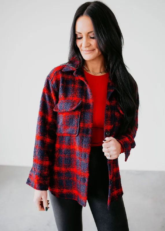 Lotty Plaid Textured Shacket