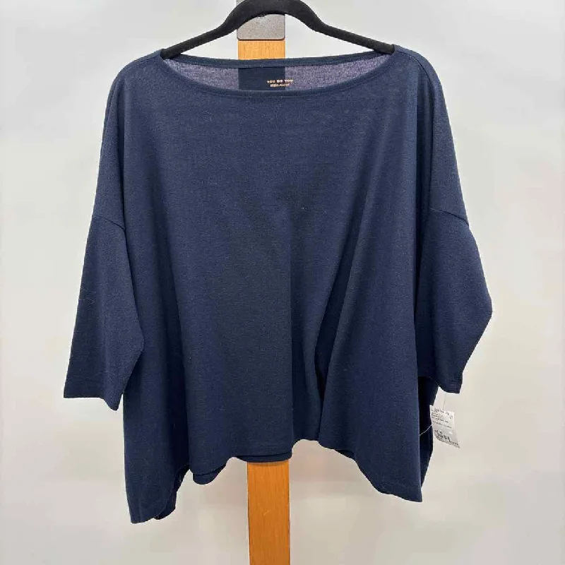 Stella & Dot Women's Size M Navy Solid Long Sleeve Shirt