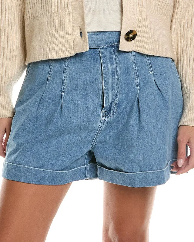 FRAME Denim Pleated Wide Cuff Short