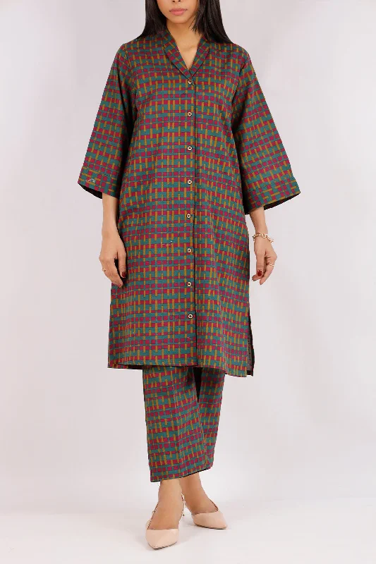 Printed Khaddar Stitched Shirt