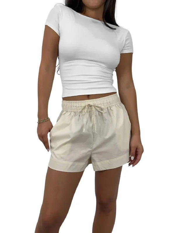 Classic Poplin Boxer Shorts In Beige