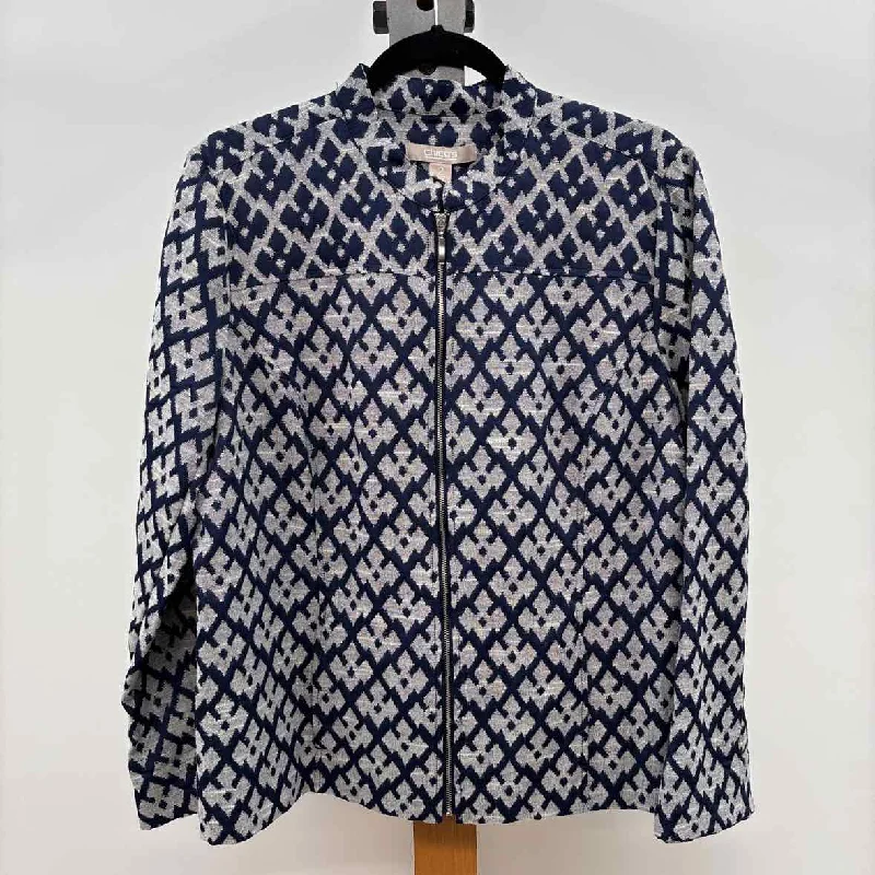 Chico's Women's Size L Blue Diamond Jacket