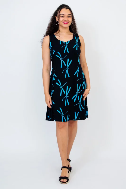 Sweet Sara Dress, Turquoise Dragonfly