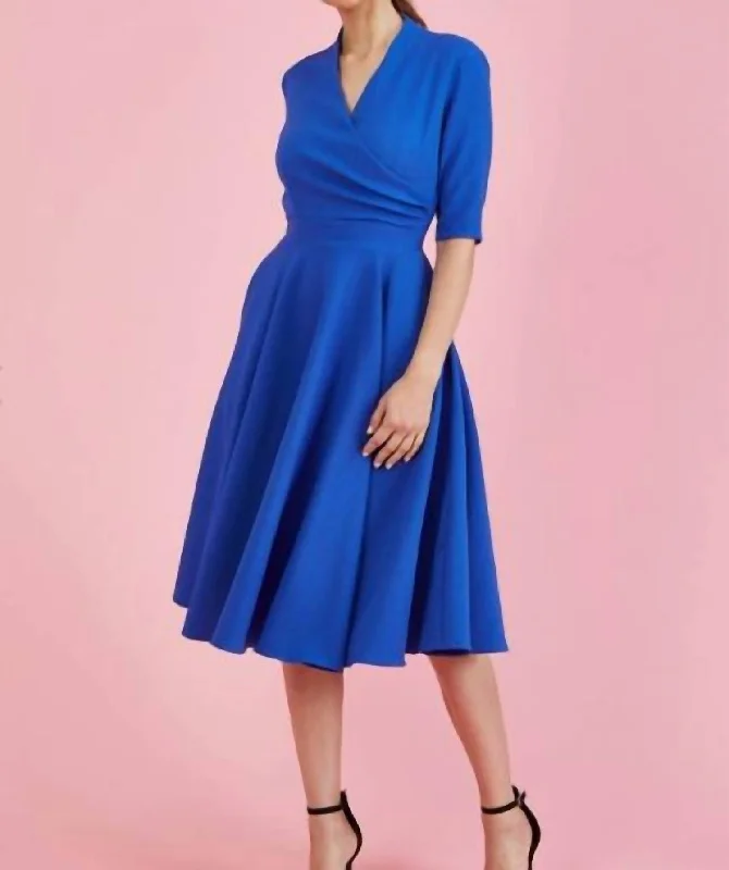 Leyla Midi Dress In Cobalt