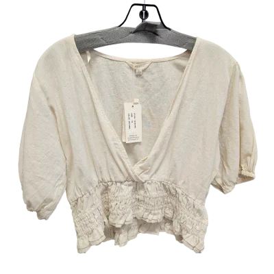 Cream Top Short Sleeve SIM & SAM, Size Xl