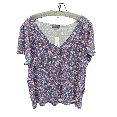 Floral Print Top Short Sleeve Lane Bryant, Size 18