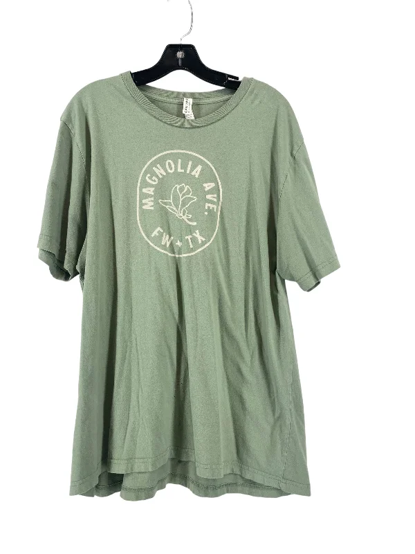 Green Top Short Sleeve Basic Bella + Canvas, Size 2x