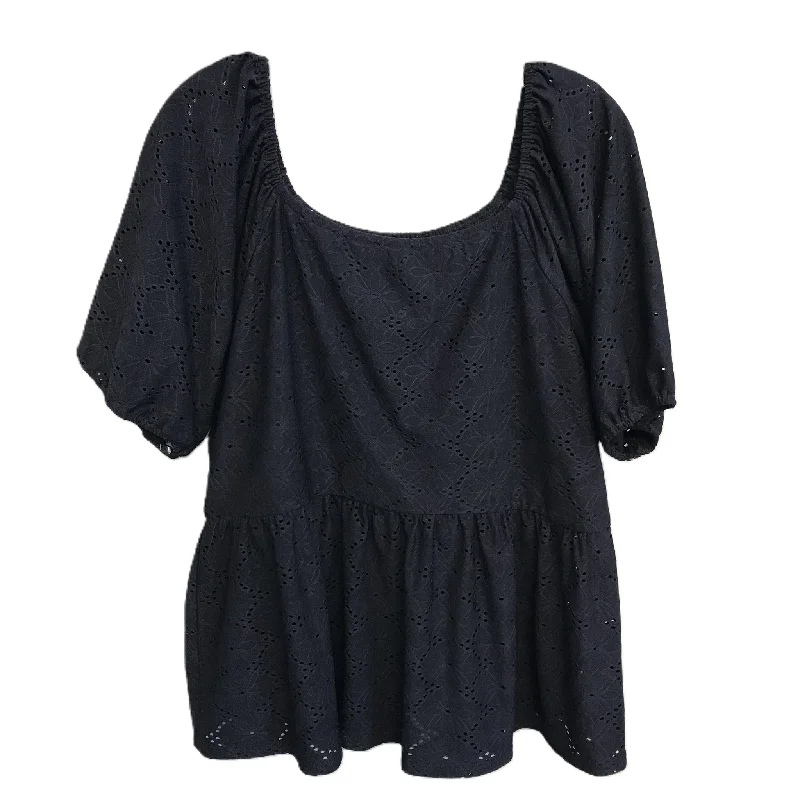 Navy Top Short Sleeve By Lane Bryant, Size: L