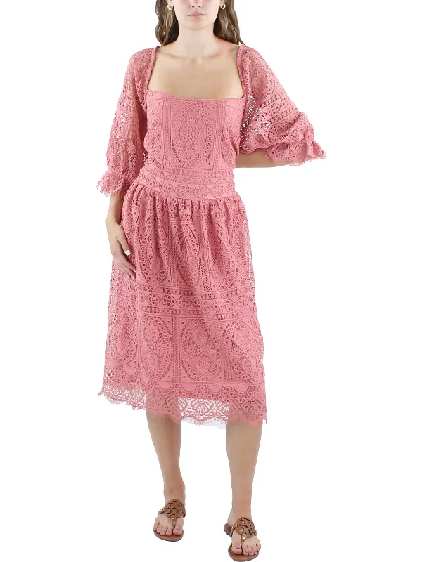 Plus Womens Lace Long Maxi Dress