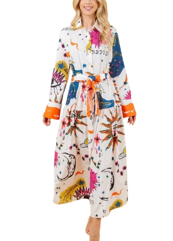 Sun & Moon Maxi Dress In Multi