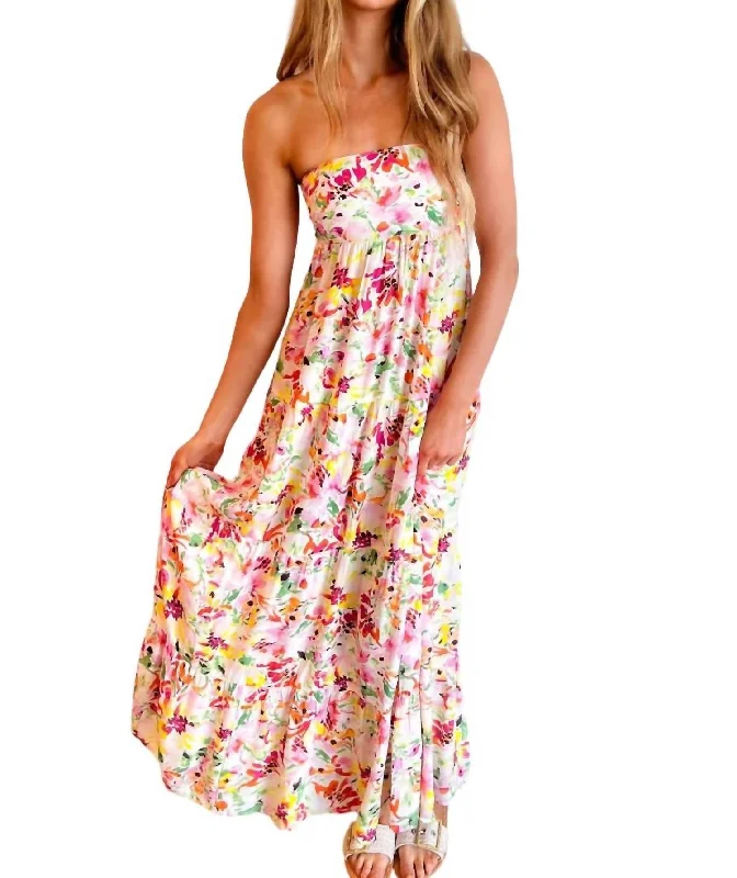 Work Of Art Maxi Dress In Multi