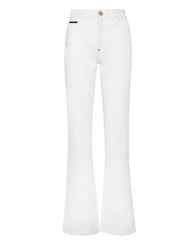 Denim High wasted flare Trousers