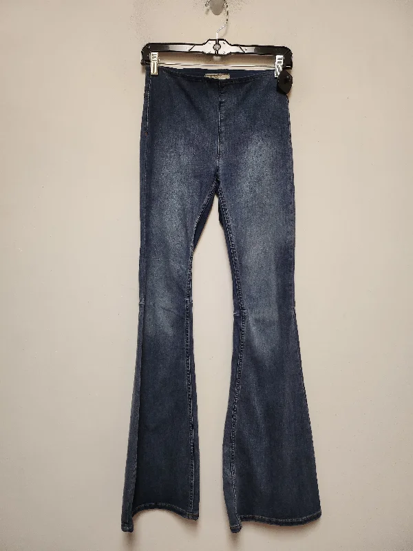 Jeans Flared By Free People In Blue Denim, Size: 4