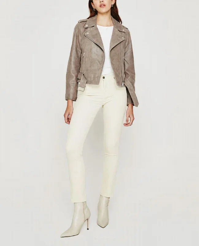 Mari High Rise Slim Straight In White Cream