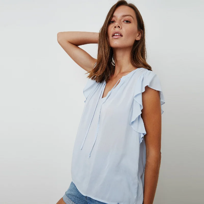 Eavan Ruffle Blouse (Glacie)