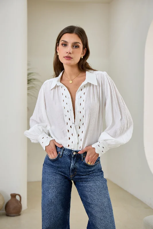 Gwen White Ric Rac Blouse