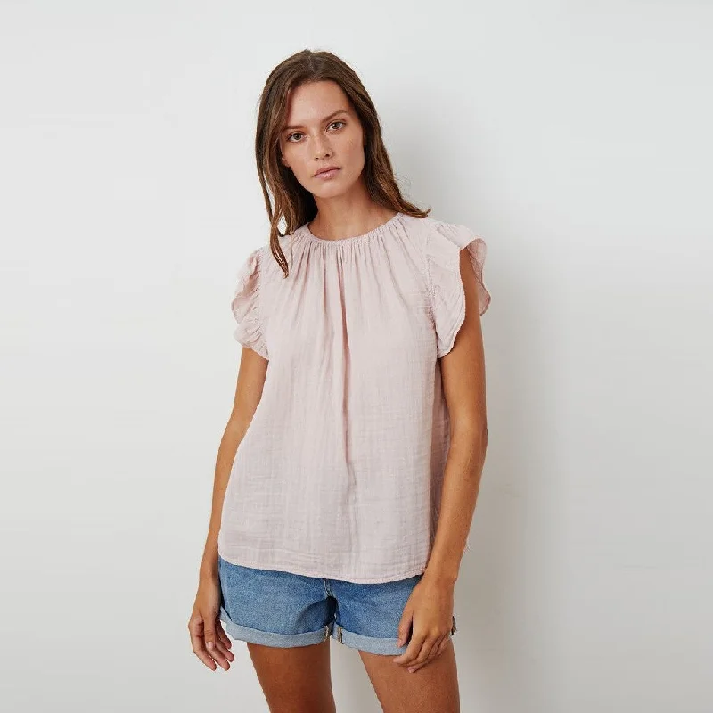 Kaia Cotton Gauze Blouse (Peony)