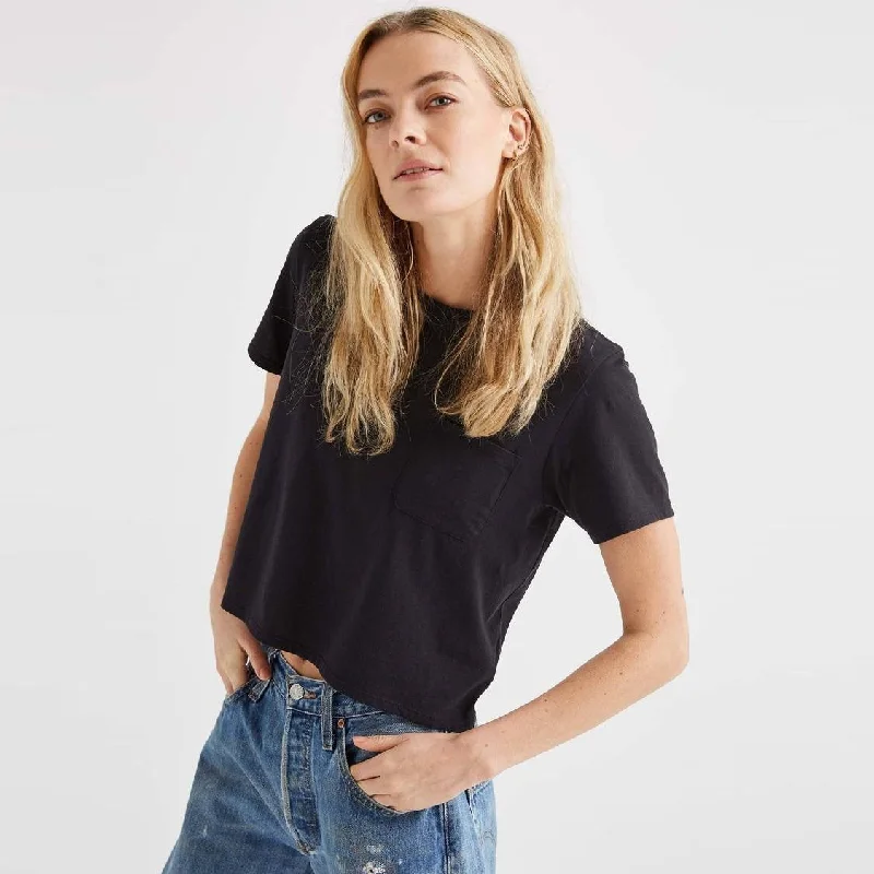 Pima Boxy Crop Tee (Stretch Limo)