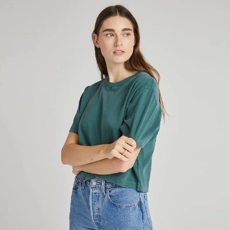 Relaxed Crop Tee (Green Garden)