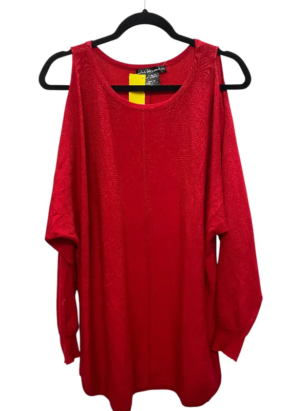 Top Long Sleeve Basic By United States Sweaters In Red, Size: Xlp