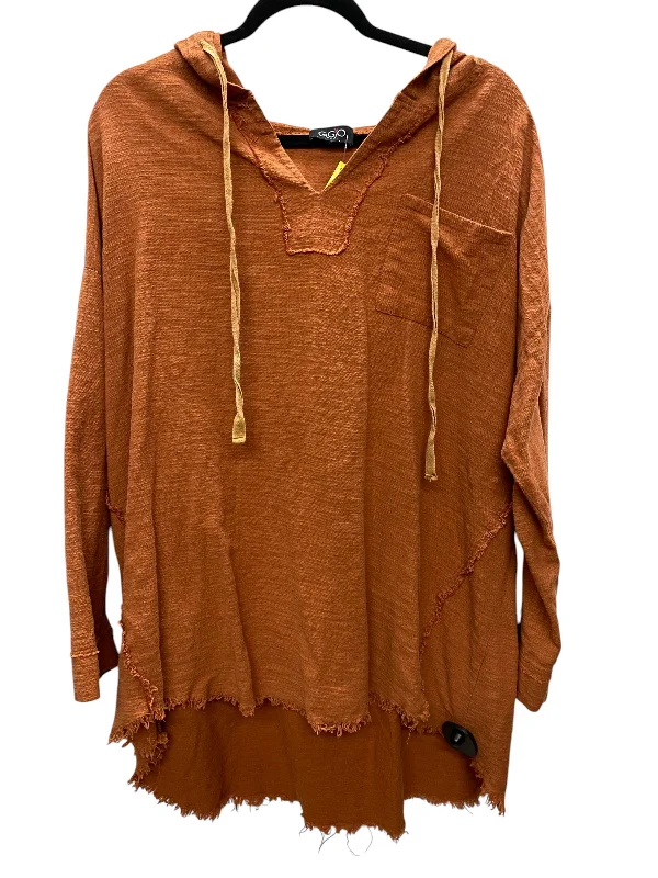 Top Long Sleeve By Gigio In Orange, Size: L