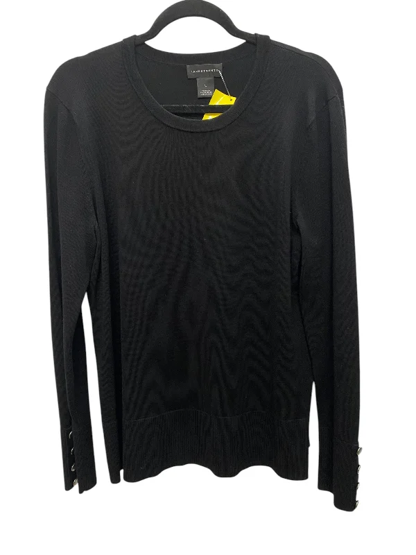 Top Long Sleeve By Investments In Black, Size: L