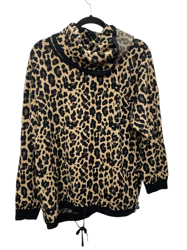 Top Long Sleeve By Karl Lagerfeld In Animal Print, Size: Xl