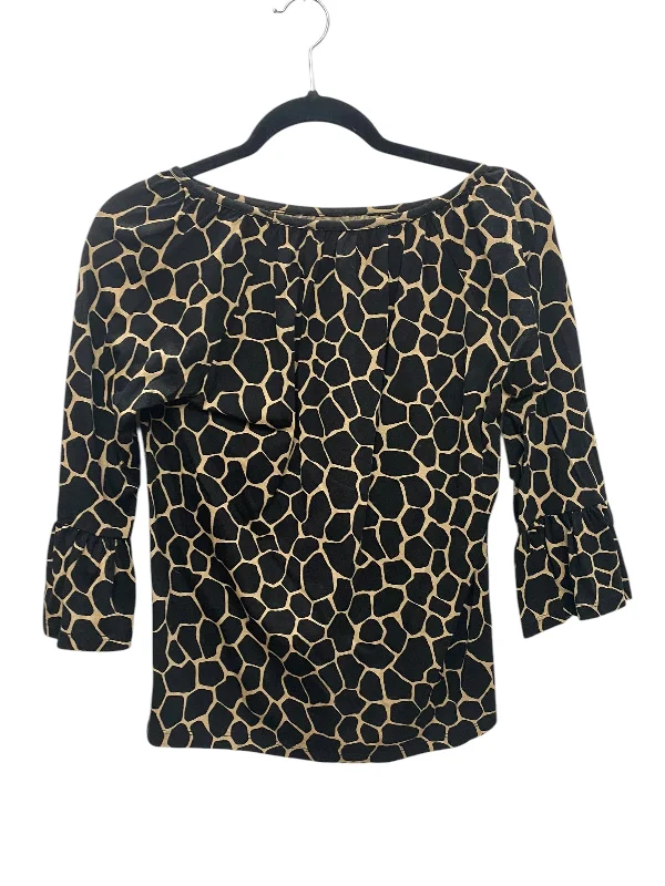 Top Long Sleeve By Michael By Michael Kors In Animal Print, Size: S