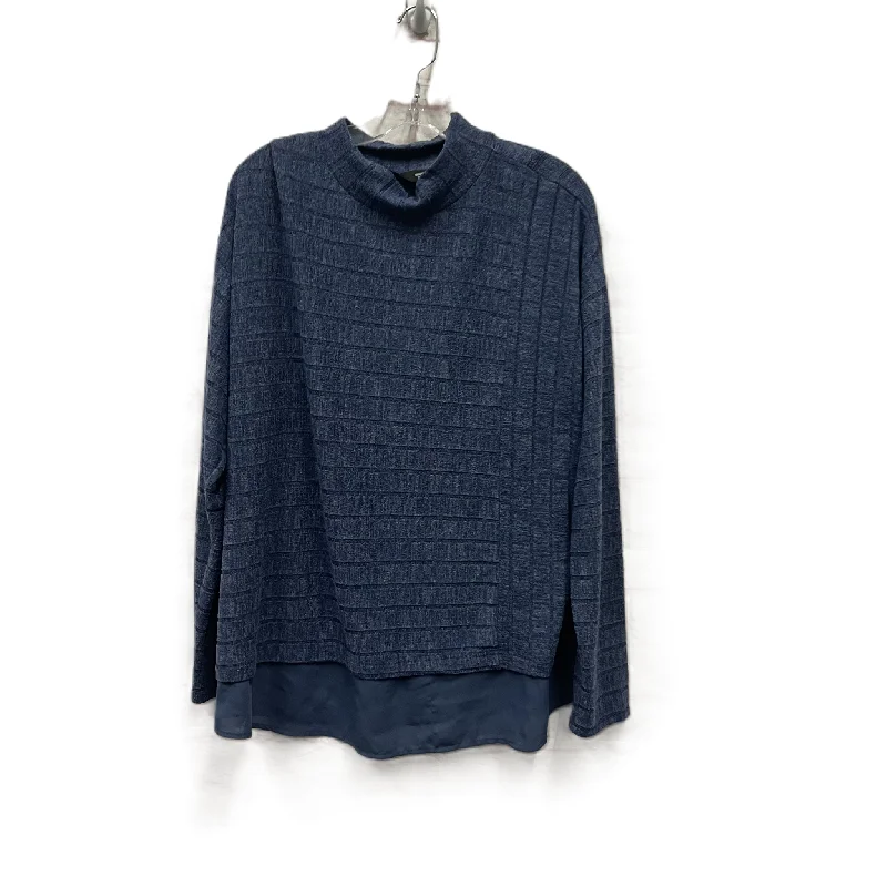 Top Long Sleeve By Simply Vera In Blue, Size: 1x