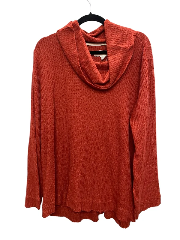 Top Long Sleeve By Workshop In Orange, Size: Xl