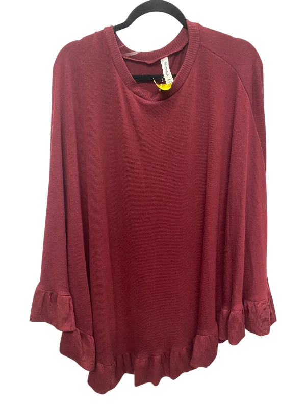 Top Long Sleeve By Zenana Outfitters In Red, Size: Xl