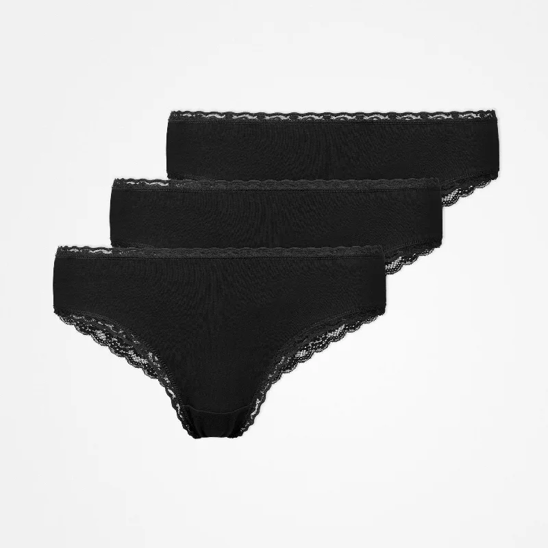 Brazilian Slips mit Spitze | Schwarz