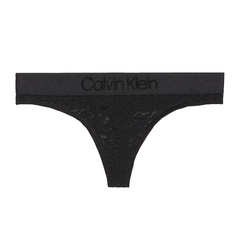 Calvin Klein Lace Intrinsic Thong - Black