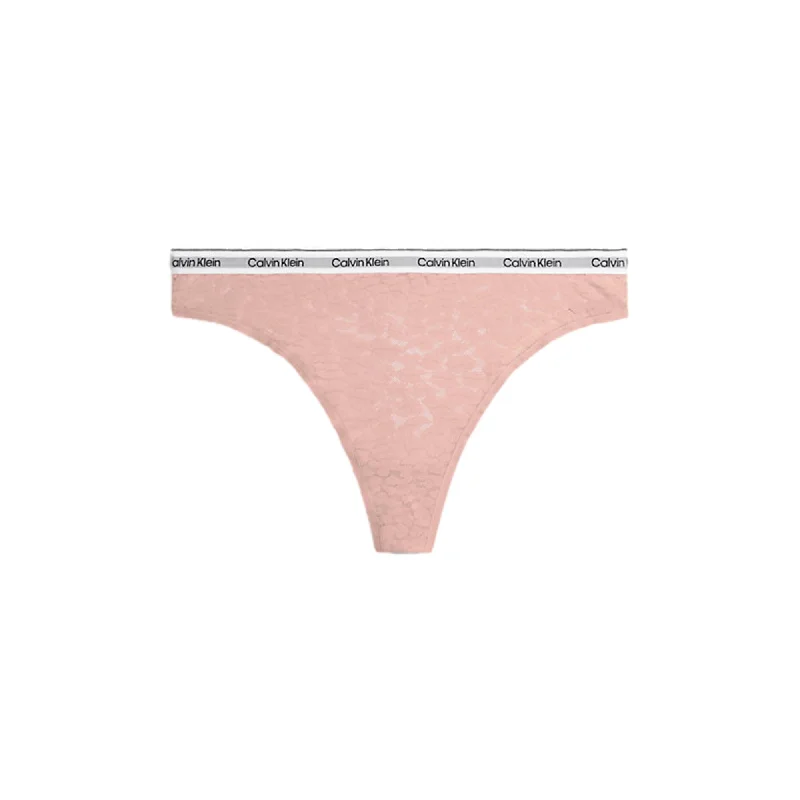 Calvin Klein Modern Logo With Lace Thong - Subdued